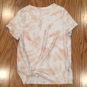 Pink and with tie tie dye shirt and knot